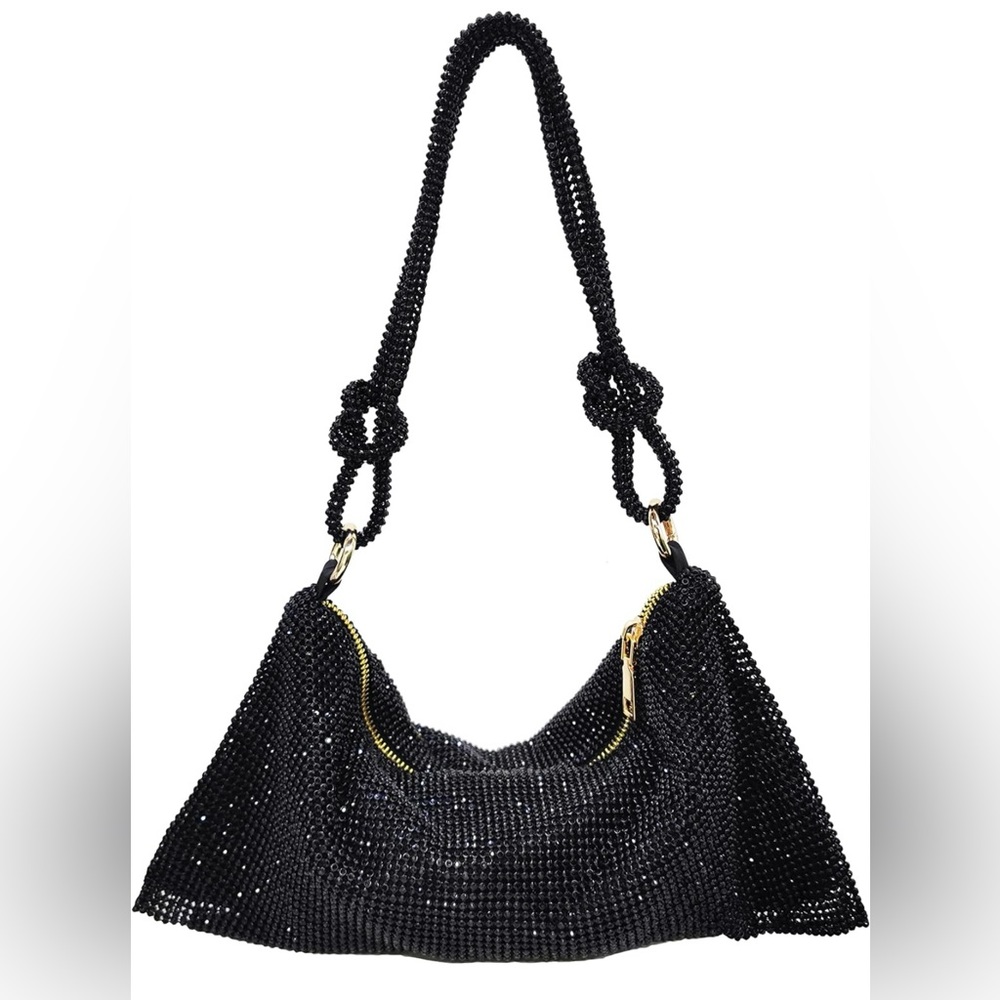 Black Rhinestone Hobo Bag